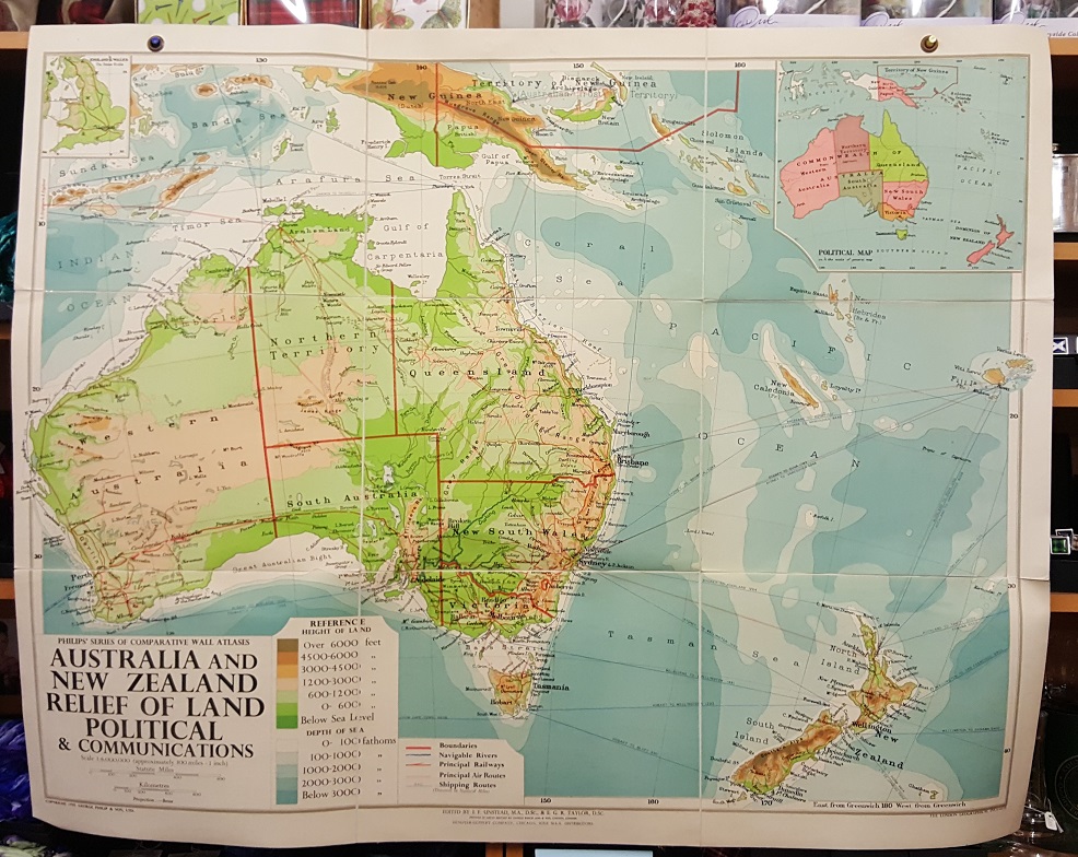 Philips' Comparative Wall Atlas of Australia & New Zealand - Relief of ...